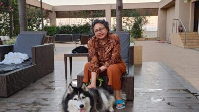 Artilin Thangkhiew with her dog Po