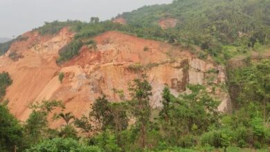 Another hill that is losing its green cover to quarrying. Photo by MM