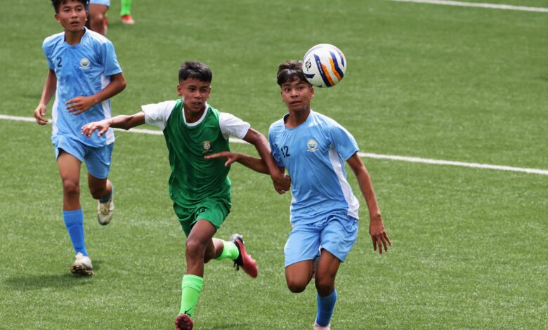 Shillong Sports Association in green and Ri-Bhoi District Sports Association in blue. Photo sourced