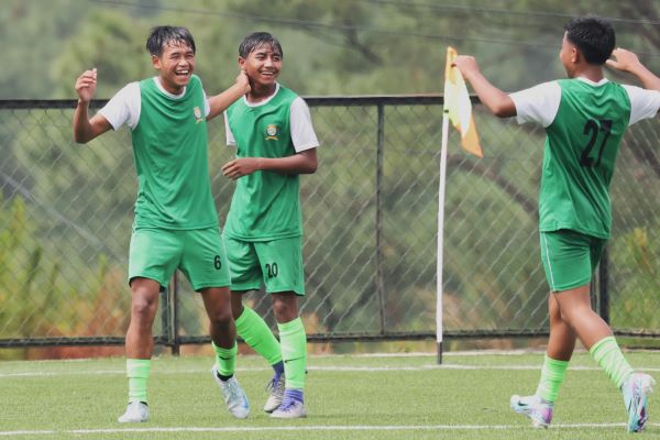 U-16 Shillong SA celebrate a goal. Photo sourced