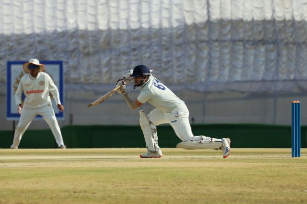 Meghalaya's Shubham Rasaily plays a shot. Photo sourced