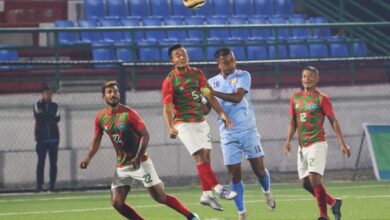 Nongthymmai in green-red-white, Laitkor in blue. Photo sourced