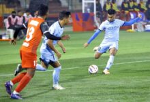 Brandon Fernandes of MCFC in action during the ISL match at the Jawaharlal Nehru Stadium, Shillong on Friday. Photo sourced