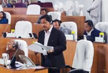 Chief Minister Conrad Sangma speaks on flood mitigation in the House on Tuesday. Photo by MM