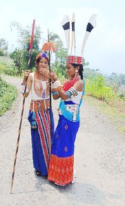 The Wancho princess (right) at Kamhua Noknu in Arunachal Pradesh. Photo by MM