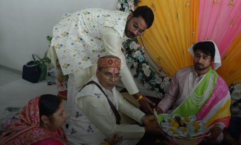 A video grab of a moment from Raja's wedding. Sourced from Swati Shaiwal in arrangement with Raja's family in Indore