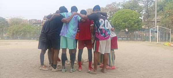The children of Sonagachhi sex workers after the training session at a football ground in North Kolkata. Photo by MM