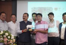 Assam minister Chandra Mohan Patowary (left) with herpetologist Jayaditya Purkayastha at the snake symposium. Photo sourced
