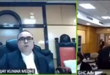A grab from a video of Justice Medhi speaking on the land allocation. The video is being circulated on X.