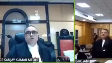 A grab from a video of Justice Medhi speaking on the land allocation. The video is being circulated on X.