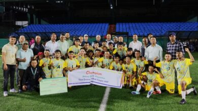 Mawkriah West players and officials after winning the SSA Third Division 2025 Trophy. Photo sourced