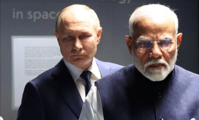 Russian oil dilemma: Modi and Putin in one frame. Image courtesy @iAkanshaP handle on X