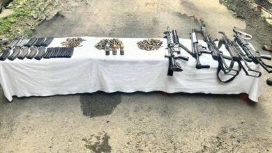 Arms recovered by security forces reportedly used during ambush on 33 Assam Rifles. Photo sourced