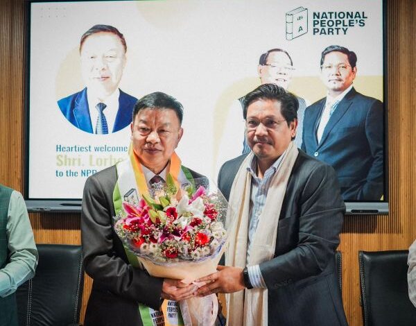 Conrad Sangma welcomes Lorho S. Pfoze. Photo sourced