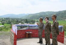 Lieutenant General Abhijit S Pendharkar, General Officer Commanding (GOC) of the Spear Corps during security review ahead of PM's Manipur visit. Photo sourced