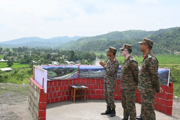 Lieutenant General Abhijit S Pendharkar, General Officer Commanding (GOC) of the Spear Corps during security review ahead of PM's Manipur visit. Photo sourced