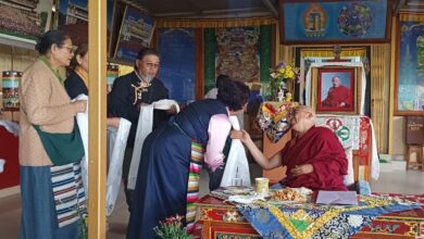 Geshe Lhakdor meets members of the Tibetan community at the Lumparing monastery in Shillong. Later, he spoke to Sunday Monitor about the Tibetan struggle. Photo by MM