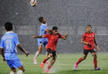 SPL 2025: Nangkiew Irat in red-black, Laitkor in blue. Photo sourced