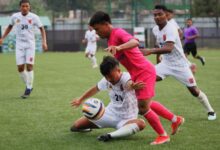 Sawmer in white, Rangdajied United in pink. Photo sourced
