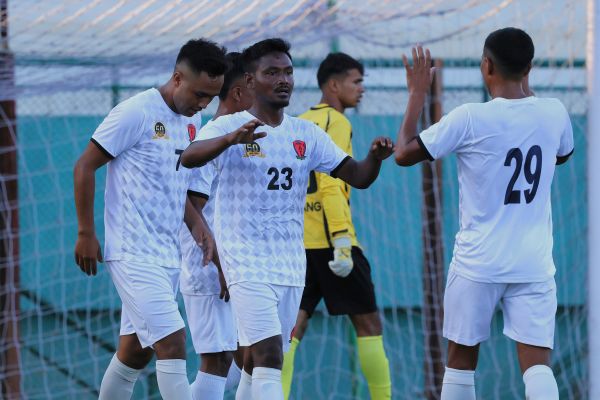 SPL 2025: Sawmer's Michaelson Kurbah (No. 23) celebrates after scoring his first goal. Photo sourced