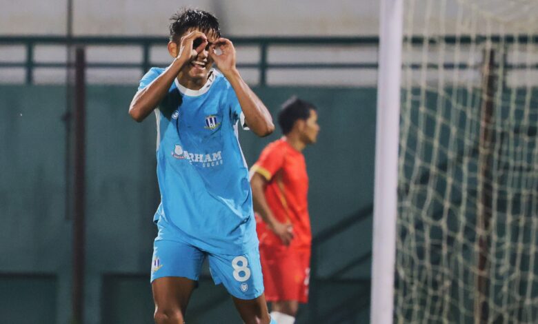 SPL 2025: Rangdajied United's RT Hanson Pdang celebrates scoring. Photo sourced