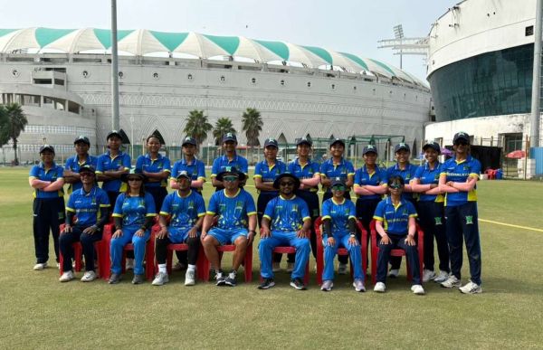 The U-19 Women's T20 team with officials. Photo sourced