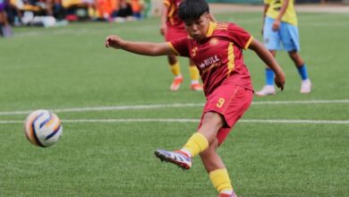 MWSL 2025: Laitkor's Iaraplang Nongrum fires in a goal. Photo sourced