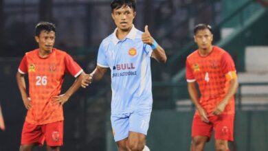 SPL 2025: Laitkor's Giovanni Syiemiong gestures to his dugout after scoring. Photo sourced