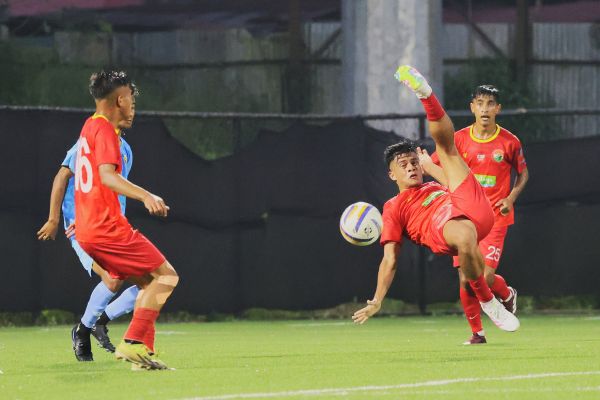 SPL 2025: Shillong Lajong's Deibormame Tongper attempts a bicycle kick. Photo sourced