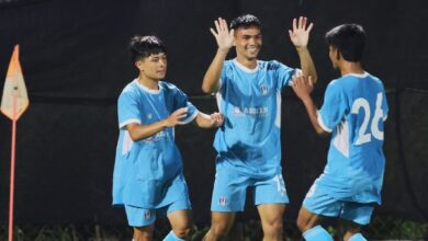 SPL 2025: Rangdajied United's Wansiewdor Nengnong (left) celebrates after scoring. Photo sourced