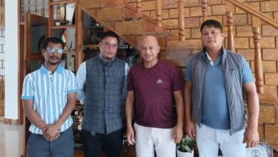 JNC submitted a memorandum to MP Ricky Syngkon (second from right) about the delay in NH-6 construction. Photo sourced