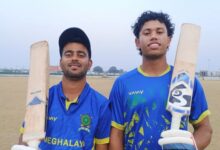 State A Trophy: (L-R) Meghalaya's Md Ashif Khan and Dipankar Baruah. Photo sourced