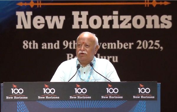 Mohan Bhagwat. Photo from @RSSorg X handle