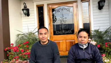 A file photo of Borun Thokchom (right) and James Khangenbam in Shillong.