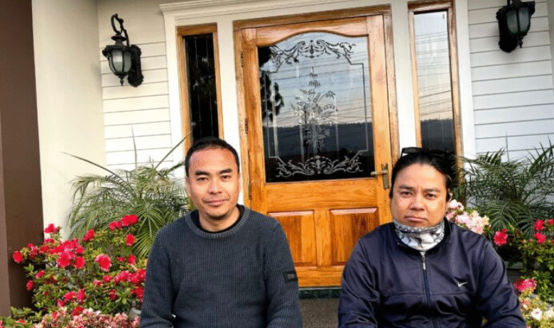 A file photo of Borun Thokchom (right) and James Khangenbam in Shillong.