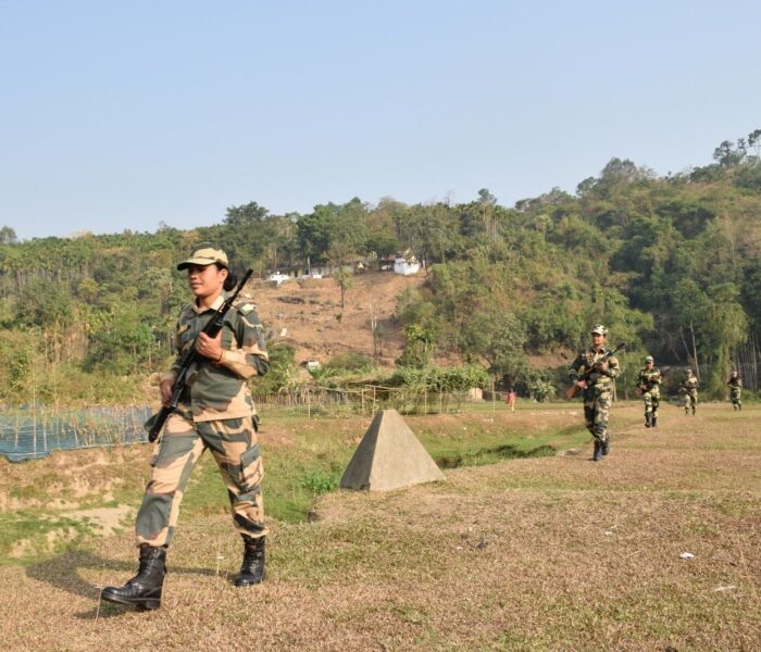 A jawan from the women’s wing of the  border forces on patrolling duty. Photos sourced