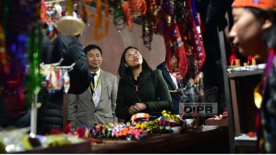 Advisor, Industries & Commerce, Hekani Jakhalu visiting the stalls after inaugurating the Handloom & Handicrafts pavilion
