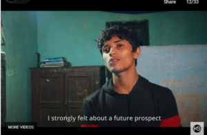 A video grab from the short film. The boy in the photo is Bishnu Sharma, kayaker Indra's brother. Bishnu is also a kayaker.