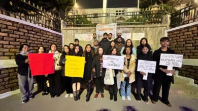 Animal lovers stand in solidarity in Shillong on Sunday. Photo sourced