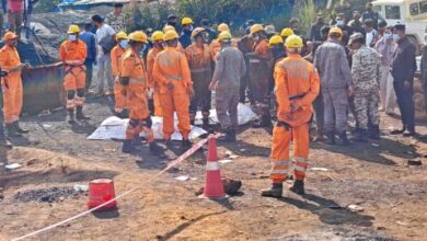 The rescue team at the accident site. The mine death toll has increased to 27. Photo by MM