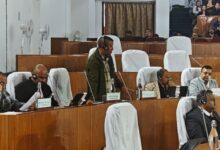 Mawlai MLA Brightstarwell Marbaniang in the House on Thursday. Photo by MM