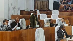 Mawlai MLA Brightstarwell Marbaniang in the House on Thursday. Photo by MM