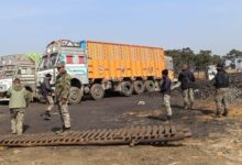 Seized coal trucks in East Jaintia Hills. Photo sourced