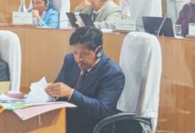 Conrad Sangma during the Budget Session 2026-27 on Monday. Photo by MM