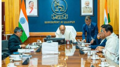 Khemchand Singh's first Cabinet meeting. Photo from the Facebook page of the Government of Manipur.