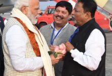 Mukul Roy with Narendra Modi. Photo courtesy the X handle of @narendramodi