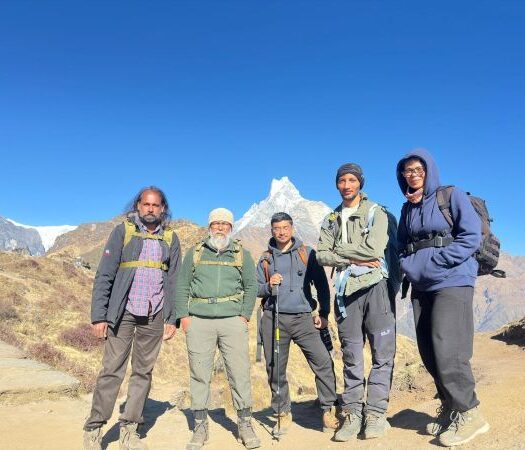 nepal3-web The travellers with their guide. Photo by MM