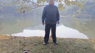 The author at Joldi Wari Lake, a potential tourism site, in North Garo Hills. Photo contributed by Philip Marwein
