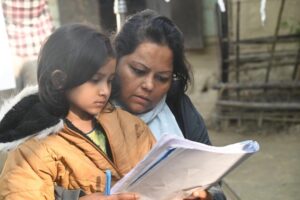 Director Snigdha Roy with child actor Kavisha Mahanta. Photo sourced