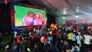 Football lovers at Polo where a screen was put up for the final FIFA match. A file photo by MM
